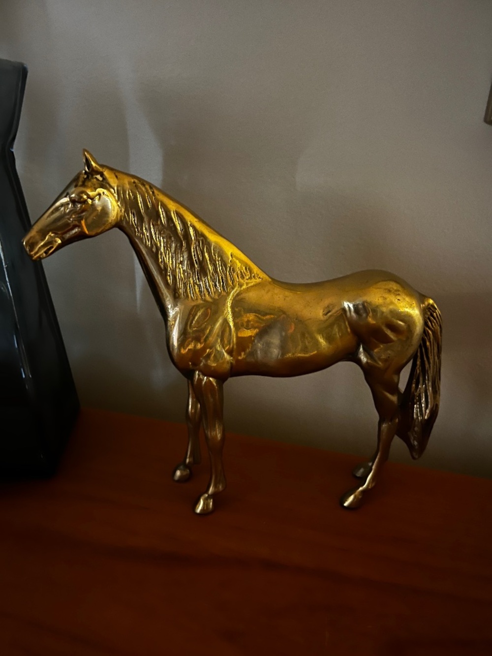 Solid Brass Vintage 1980 Figurine of Horse